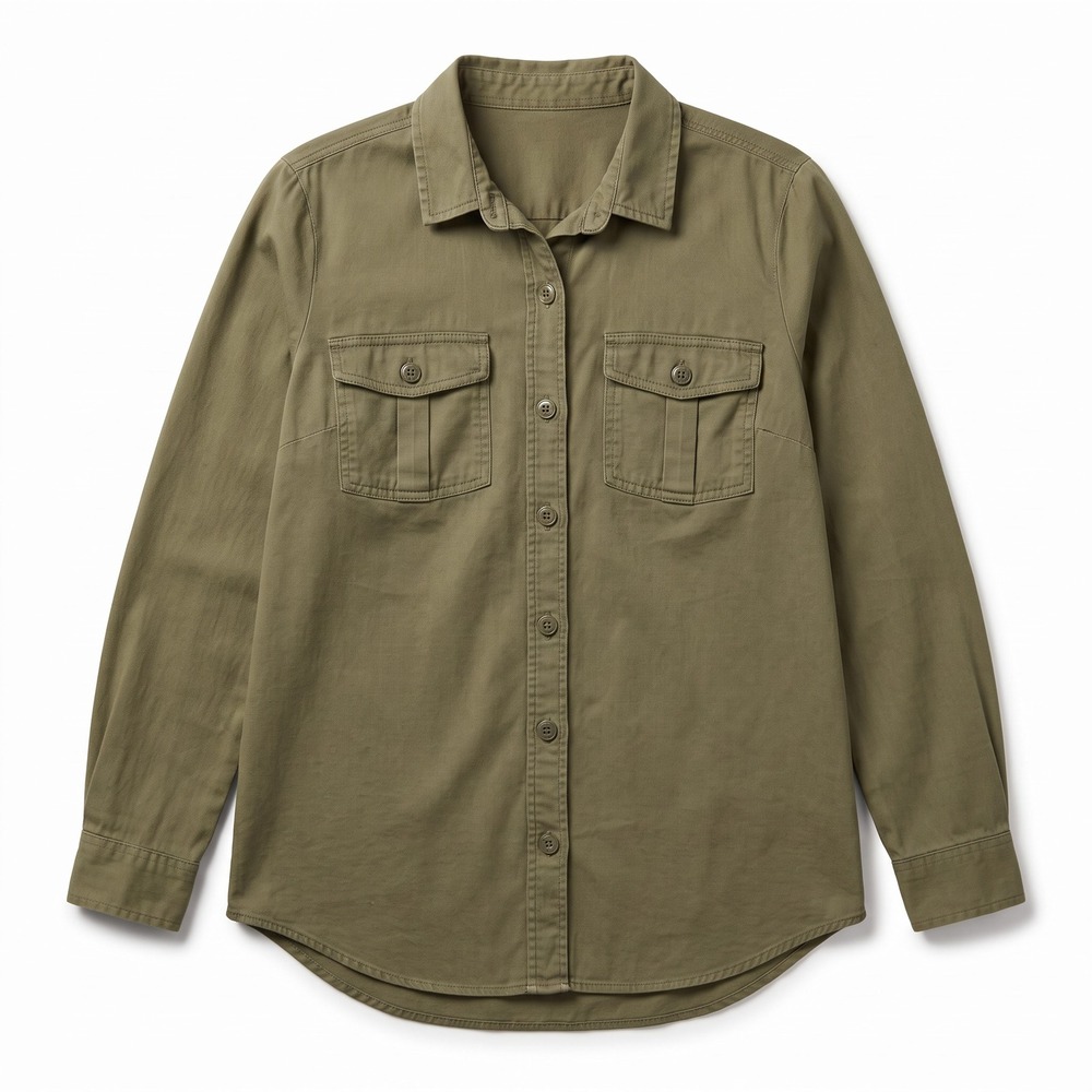 Old Navy M Olive Green Utility Button Down Shirt Womens Casual Boho